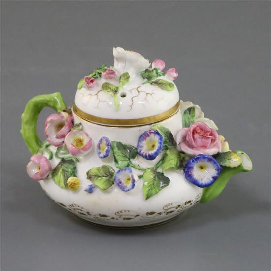 A Rockingham porcelain miniature teapot and cover, c.1830-42, H. 7cm